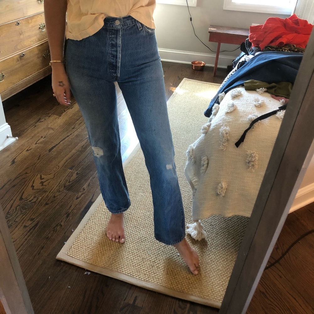 Re/Done Ultra High Rise Straight Leg Jeans